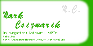 mark csizmarik business card